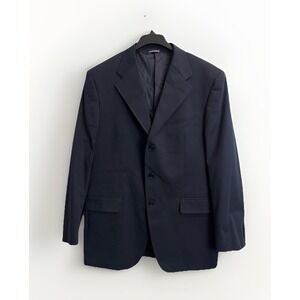Tombolini Cotton Stretch Blazer Men's US 44R, EU 54 Navy Blue Jacket Italy Made